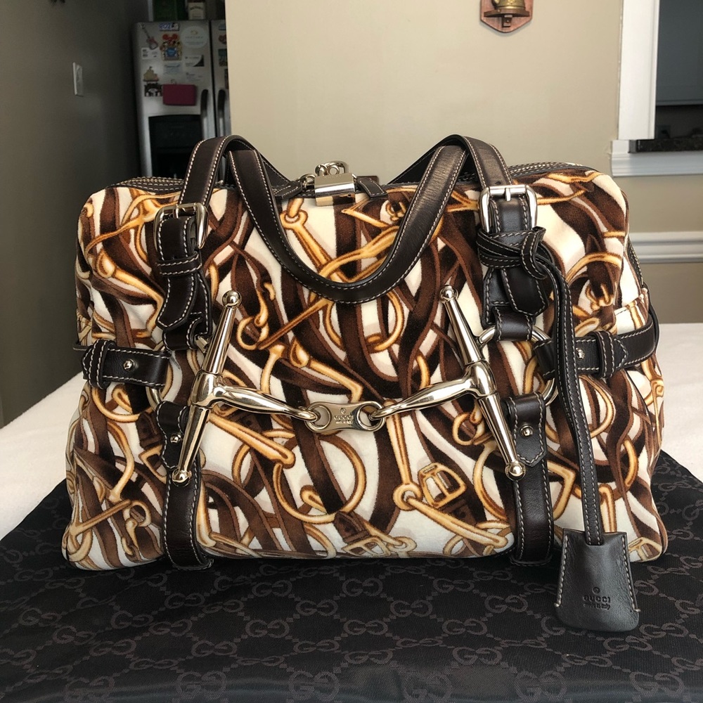 ❌❌SOLD❌❌  LIMITED EDITION GUCCI 85th ANNIVERSARY EQUESTRIAN VELOUR HORSEBIT BAG